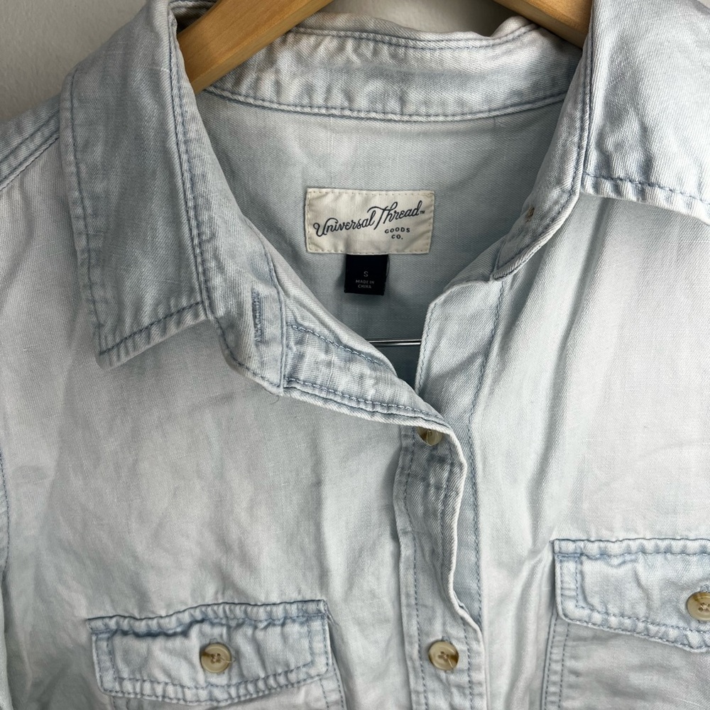 Universal Thread Light Denium Button-Up Shirt - Picture 3 of 4